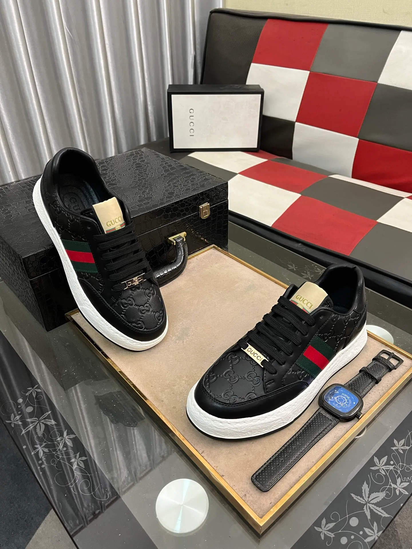Men's shoes 💰420⌚️⌚️ (GUCCI-Gucci) luxury brand sports and casual shoes, imported original material, sheepskin lining, high-end and comfortable, original outsole is light and wear-resistant! Purely handmade, details determine quality! 38-442️⃣colors available